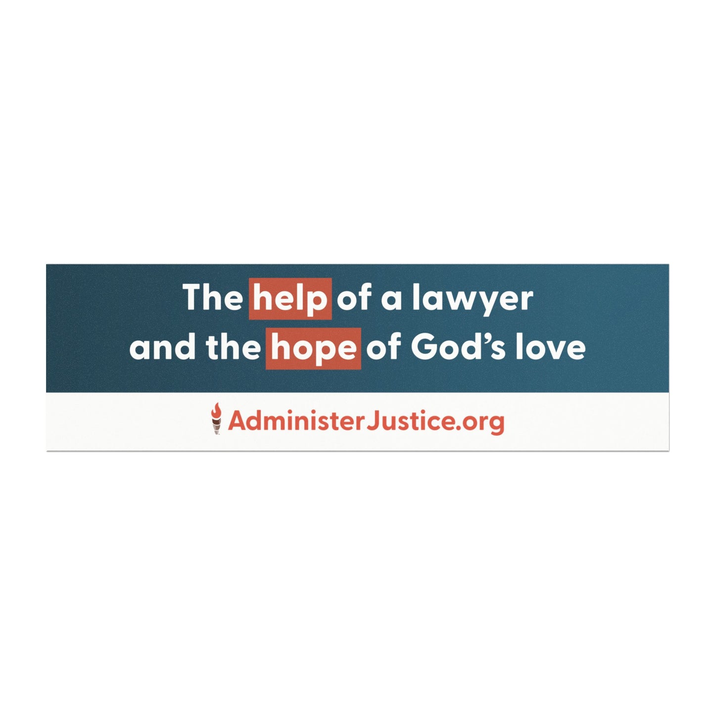 Car Magnet — "The Help of a Lawyer and the Hope of God's Love"