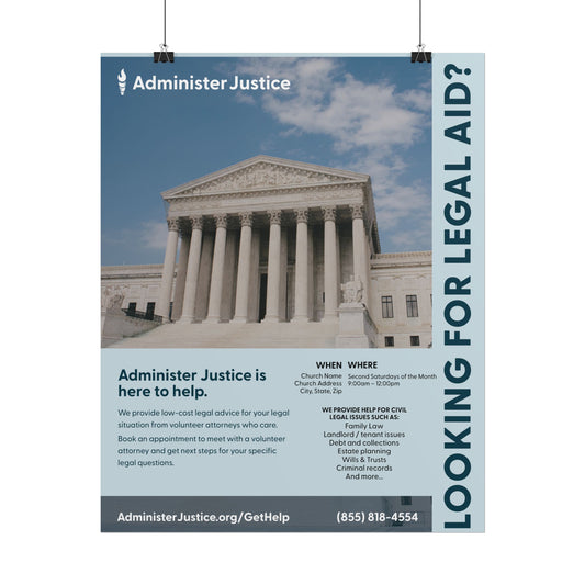 Looking for Legal Aid? Customizable GJC Poster