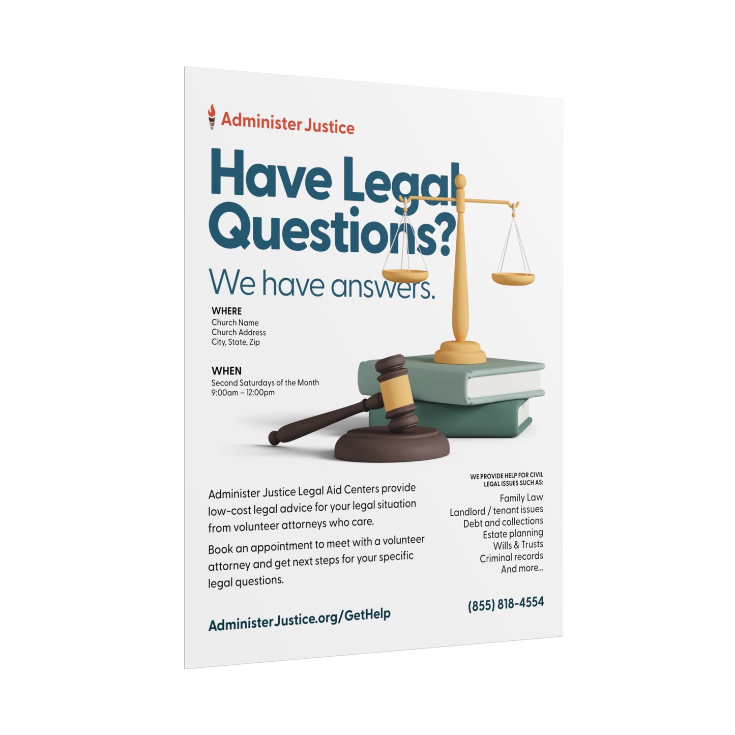 Have Legal Questions? Customizable GJC Poster
