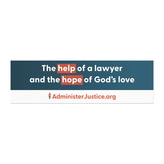 Car Magnet — "The Help of a Lawyer and the Hope of God's Love"