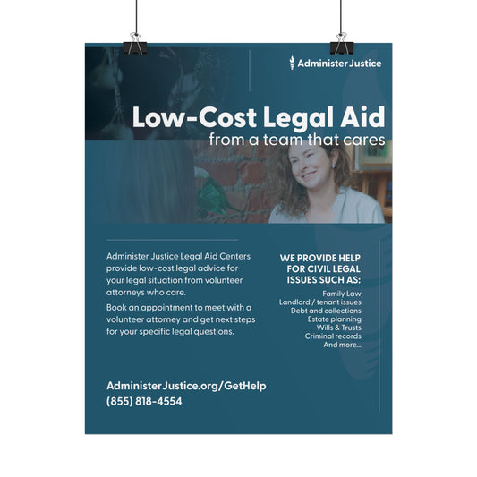 Low Cost Legal Aid. Generic GJC Poster