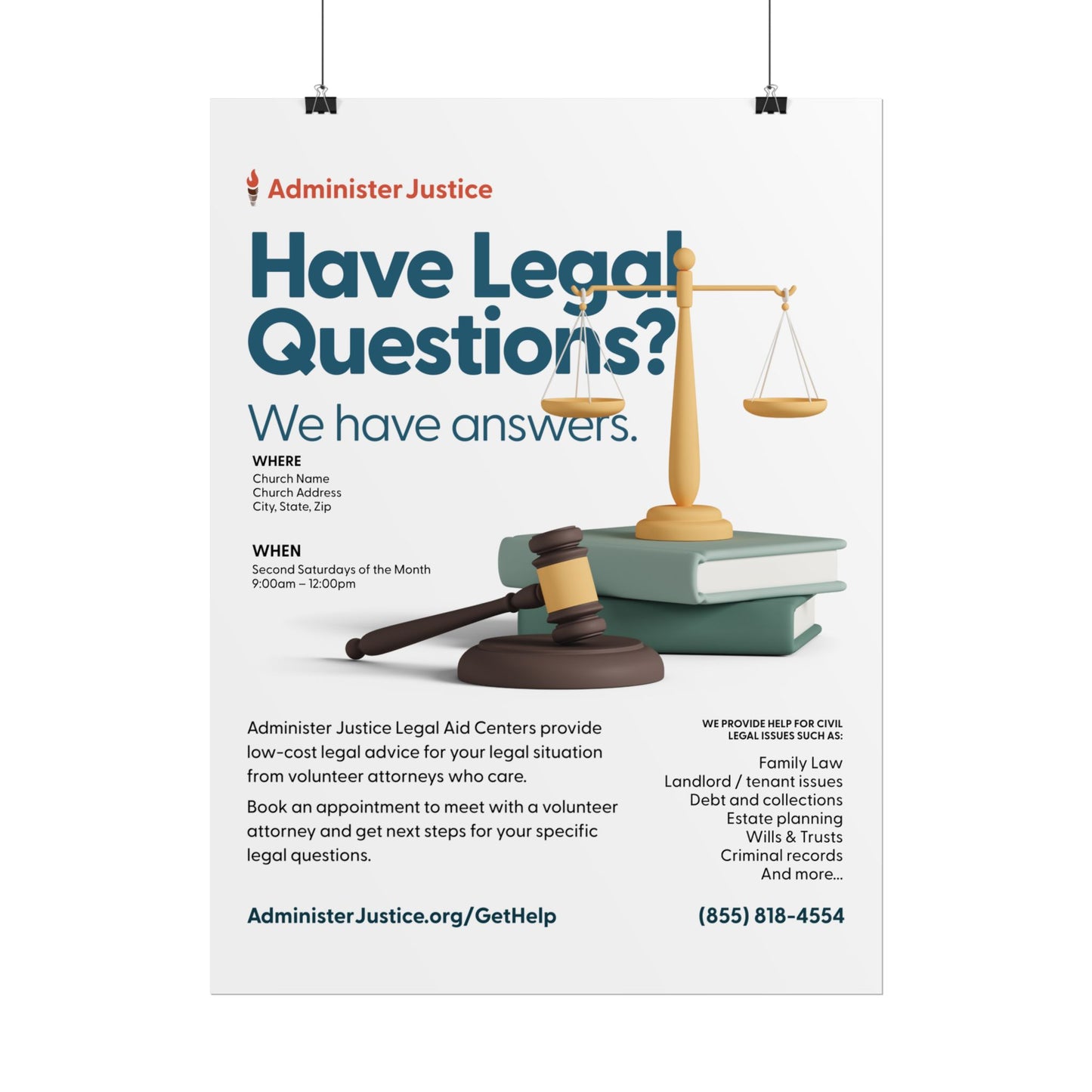 Have Legal Questions? Customizable GJC Poster