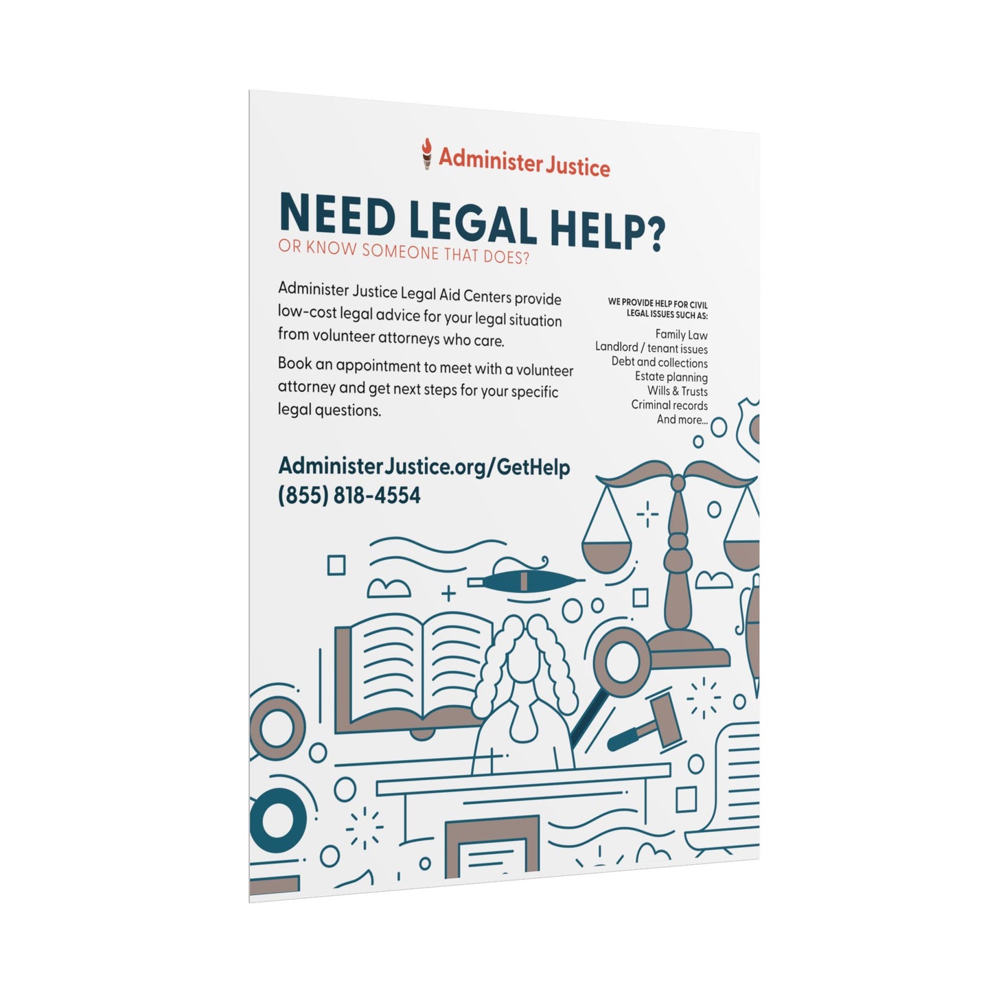 Need Legal Help? Customizable GJC Poster