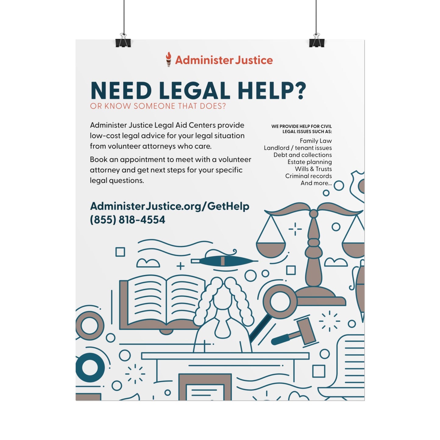 Need Legal Help? Customizable GJC Poster