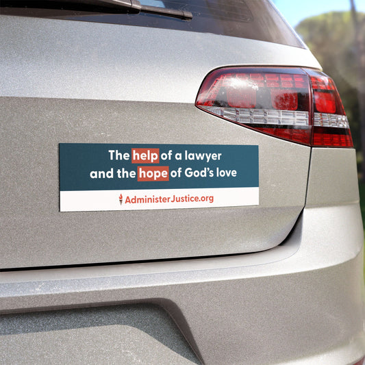 Car Magnet — "The Help of a Lawyer and the Hope of God's Love"