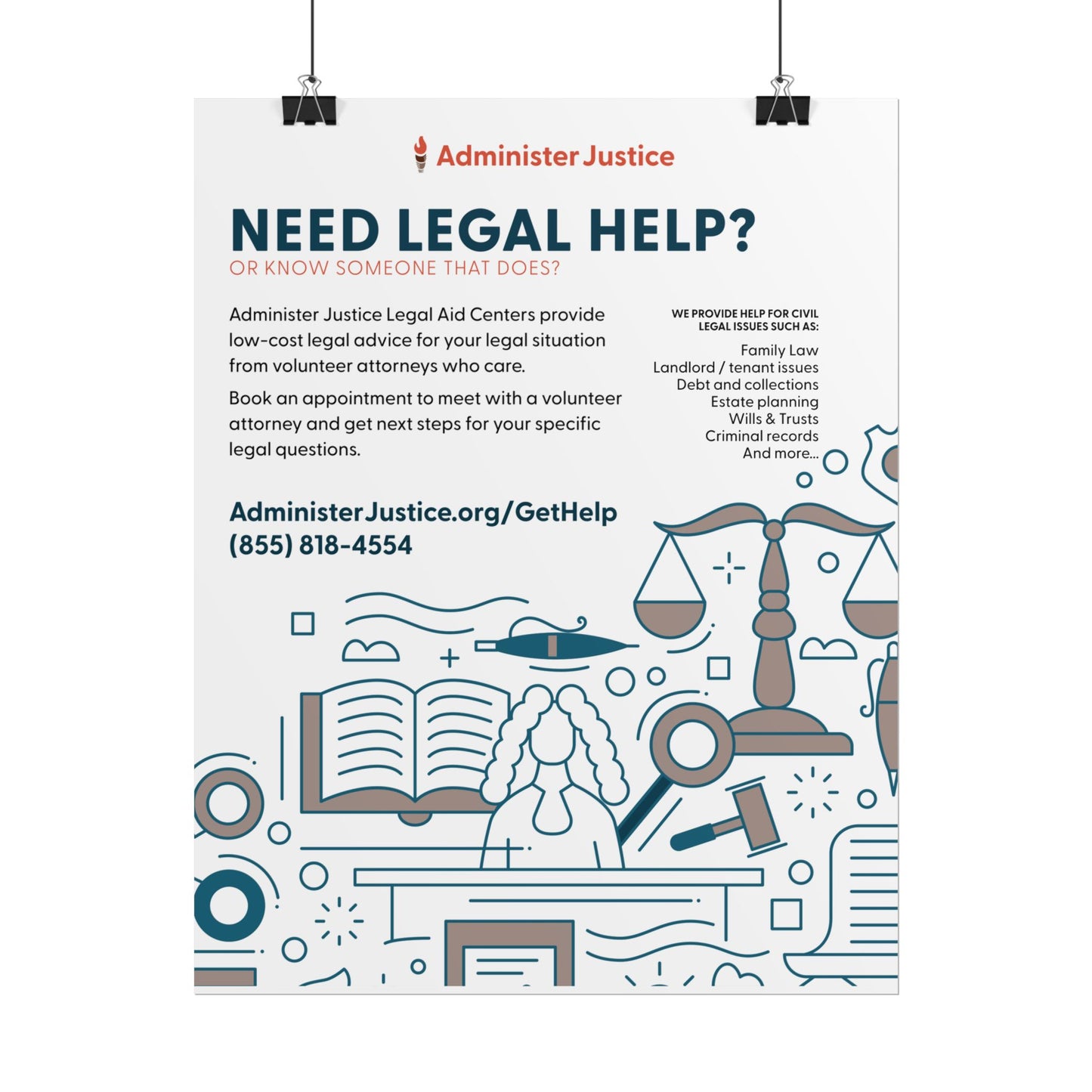 Need Legal Help? Customizable GJC Poster