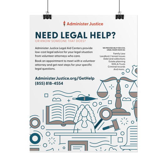 Need Legal Help? Customizable GJC Poster